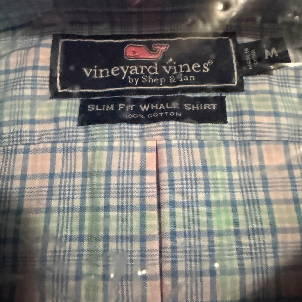 Vineyard Vines Slim Fit Whale Button Down Shirt Medium NWT OCEAN BREEZE - Picture 2 of 3